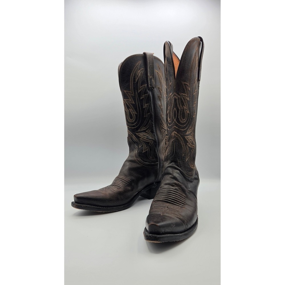 Lucchese Savannah Women's Boots 8B Chocolate Brown Goat Snip Toe N4554.54